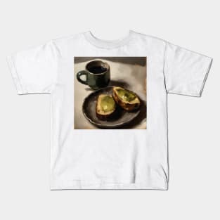 Avocado toast and coffee Kids T-Shirt